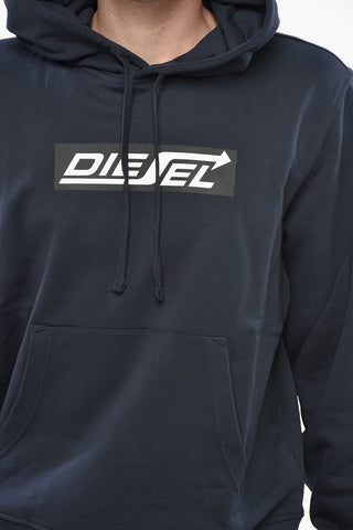 Brushed Cotton Hoodie with Printed Logo