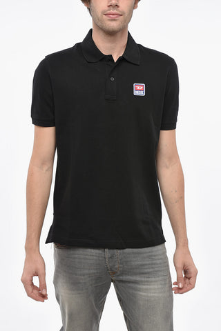 Hopsack Cotton-Blend Polo SMITH with Patch Logo
