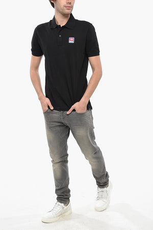 Polo in Misto Cotone Hopsack SMITH con Patch Logo