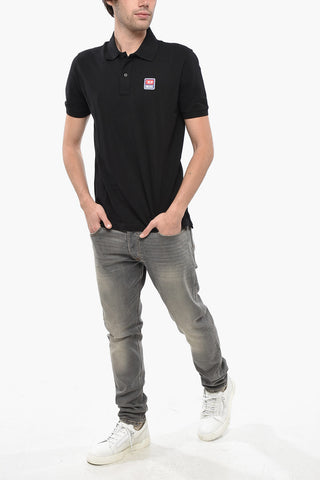 Hopsack Cotton-Blend Polo SMITH with Patch Logo