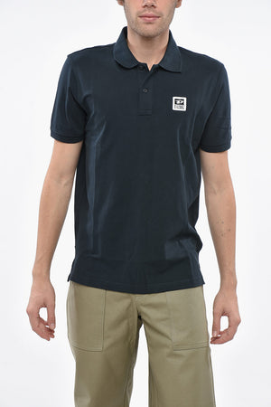 Polo aus Hopsack-Baumwollmischung SMITH mit Patch-Logo