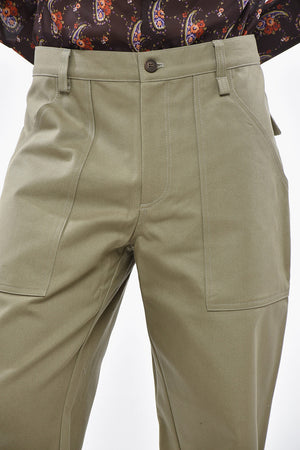 Pure Cotton Straight-Leg Workwear Pants