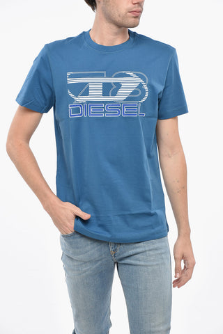 T-Shirt Girocollo DIEGOR78 con Stampa in Rilievo