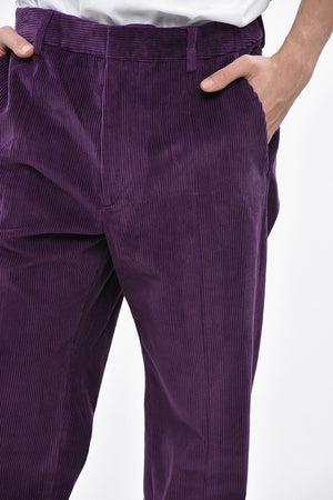 Relaxed-Fit Ribbed Velour Pants