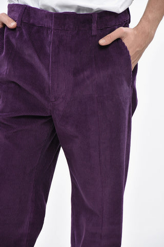 Relaxed-Fit Ribbed Velour Pants