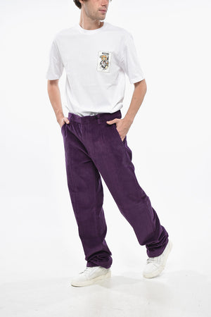 Relaxed-Fit Ribbed Velour Pants