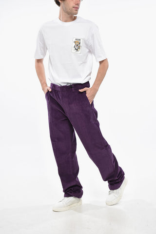 Relaxed-Fit Ribbed Velour Pants