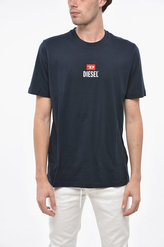 T-Shirt Girocollo in Cotone con Logo Stampato
