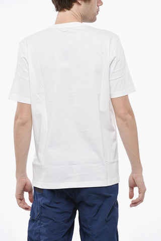 T-Shirt mit Rundhalsausschnitt aus Baumwolle mit Patch-Logo