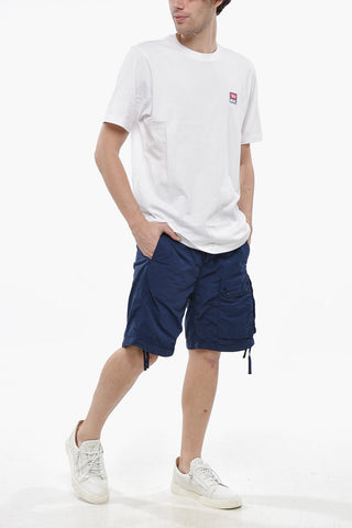 T-Shirt mit Rundhalsausschnitt aus Baumwolle mit Patch-Logo