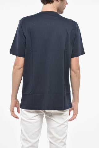 T-Shirt Girocollo in Cotone con Logo in Rilievo