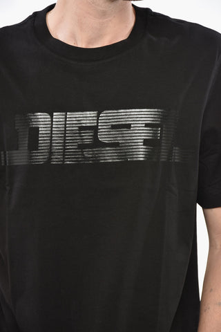 T-Shirt Girocollo in Cotone con Logo Stampato