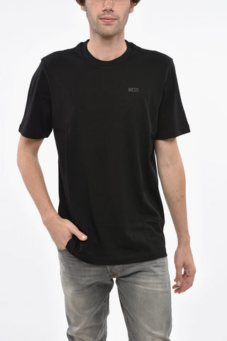 T-Shirt mit Rundhalsausschnitt aus Baumwolle mit geprägtem Logo