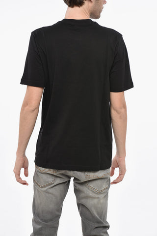 T-Shirt mit Rundhalsausschnitt aus Baumwolle mit geprägtem Logo