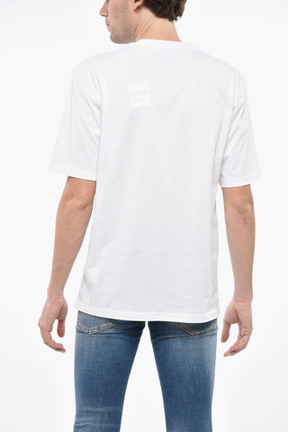 COUTURE! Solid Color Crew-neck T-Shirt with Frontal Print