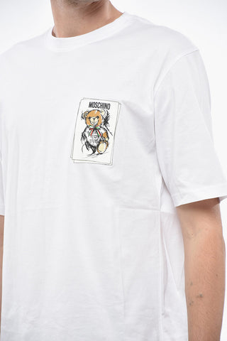 COUTURE! Solid Color Crew-neck T-Shirt with Frontal Print