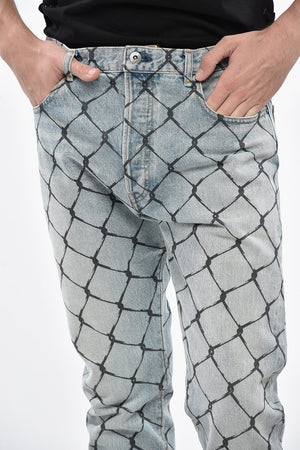Straight-Leg Jeans with 18cm Net-Effect Print
