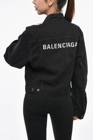 Giubbotto UNISEX in Denim con Logo Stampato