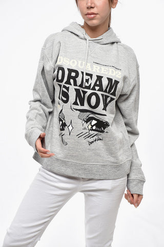 Felpa Hoodie COOL FIT in Cotone Felpato con Stampa