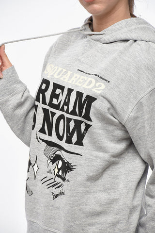 Felpa Hoodie COOL FIT in Cotone Felpato con Stampa