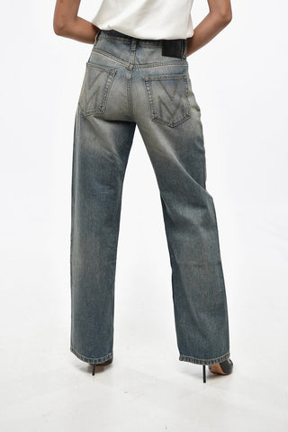 Jeans Regular Fit con Logo Ricamato 22cm