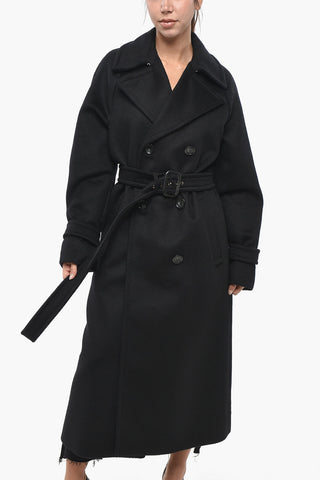 SPORTMAX Double-breasted Virgin Wool Coat