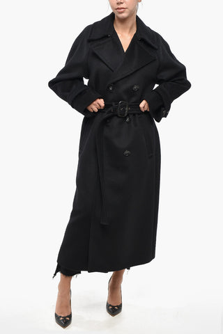 SPORTMAX Double-breasted Virgin Wool Coat