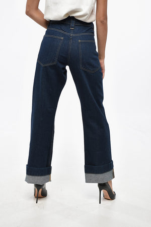 와이드 레그 하이웨이스트 진 23cm