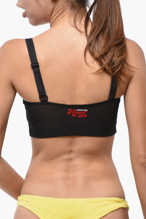 Reggiseno Trasparente con Dettaglio Honey in Velour