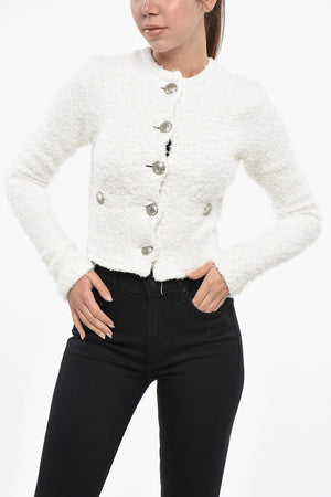Tweed and Lurex Cropped Cardigan