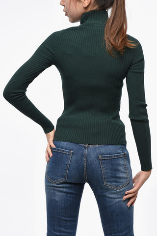 Ribbed Turtleneck Sweater with Monogram