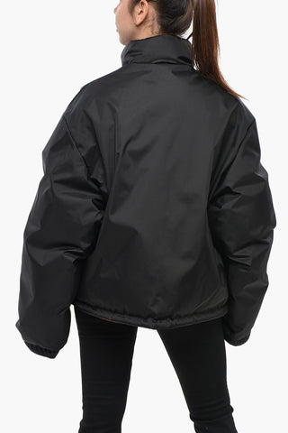 Reversible Down Jacket with Hidden Button Closure