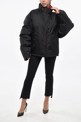 Reversible Down Jacket with Hidden Button Closure