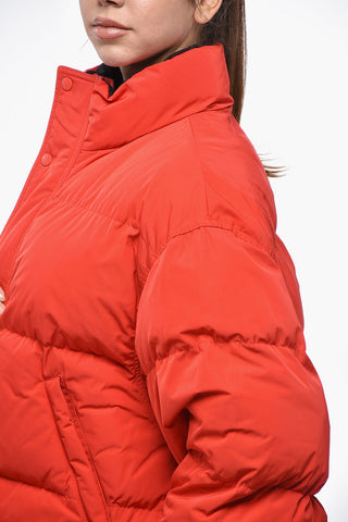 Reversible Down Jacket with Hidden Button Closure