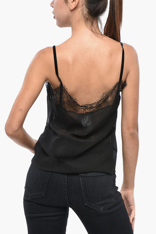 STUDIO Slip Top in Seta POLONIA con Inserto in Velour