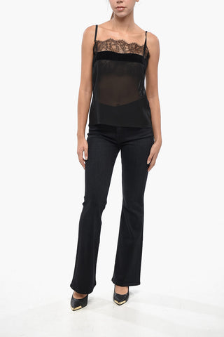 STUDIO Slip Top in Seta POLONIA con Inserto in Velour