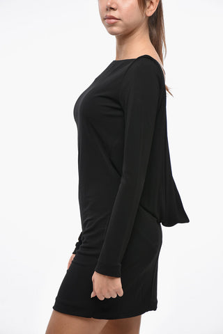 Mini Dress a Maniche Lunghe con Schiena Scoperta