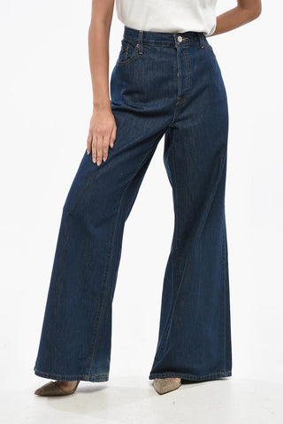 Jeans FORTUNA A Gamba Larga e a Vita Media 32cm