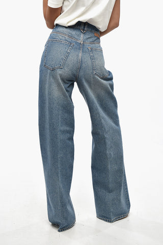 Jeans a Gamba Larga e a Vita Alta 29cm
