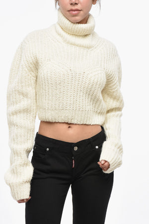 High-Neck Cropped-Fit Knit