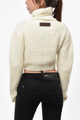 High-Neck Cropped-Fit Knit