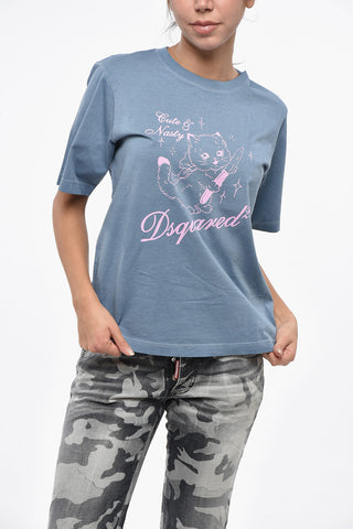 T-shirt Girocollo Easy Fit Con Stampa