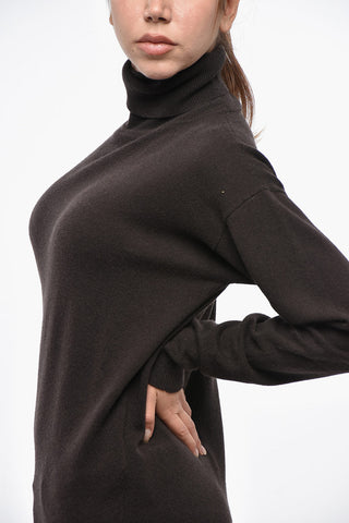 Cashmere Turtleneck Sweater with Garter Strap