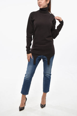 Cashmere Turtleneck Sweater with Garter Strap