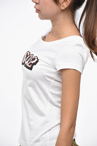 면 라운드넥 티셔츠 SCOOP FIT 모노그램 장식