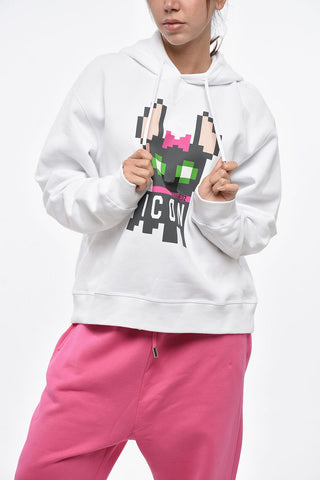 ICON Felpa Hoodie COOL FIT in Cotone Felpato con Stampa