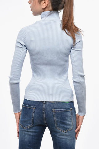 Ribbed Turtleneck Sweater with Monogram