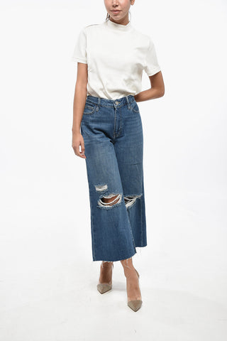 Jeans Wide Leg Crop a Vita Alta 28cm