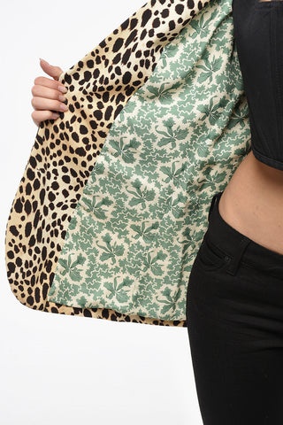 Single-Breasted Jacket MANHATTAN NOTCH with Animal Print