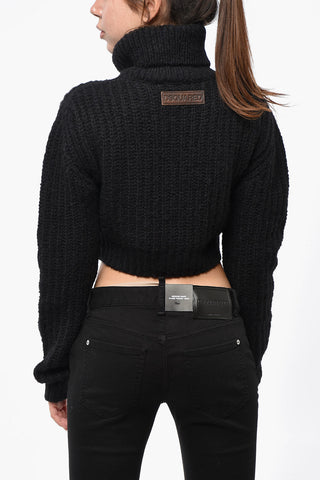 High-Neck Cropped-Fit Knit